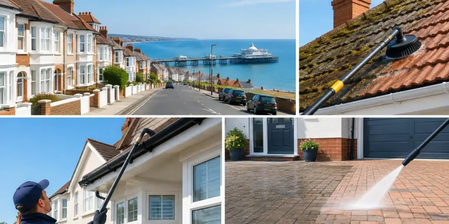 Eastbourne Forecourt Cleaning Example in Practice
