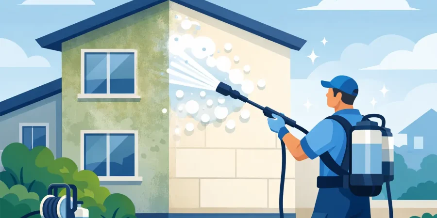 Soft Washing Exterior Walls Done Properly